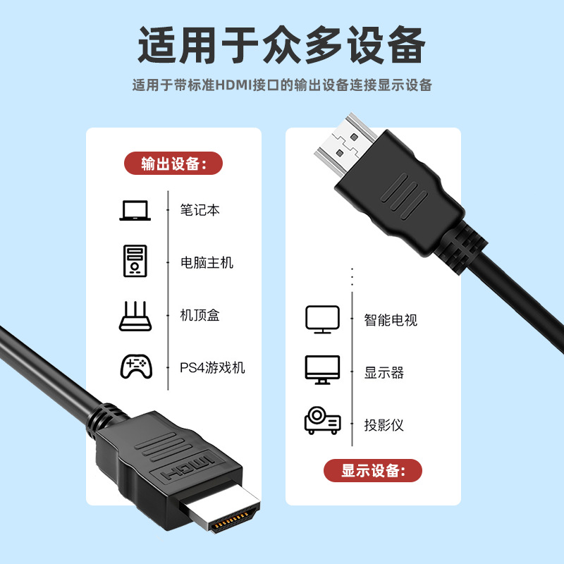Picture of Hdmi hd line 1.4 version computer monitor cable 1080p set-top box TV data cable in stock wholesale