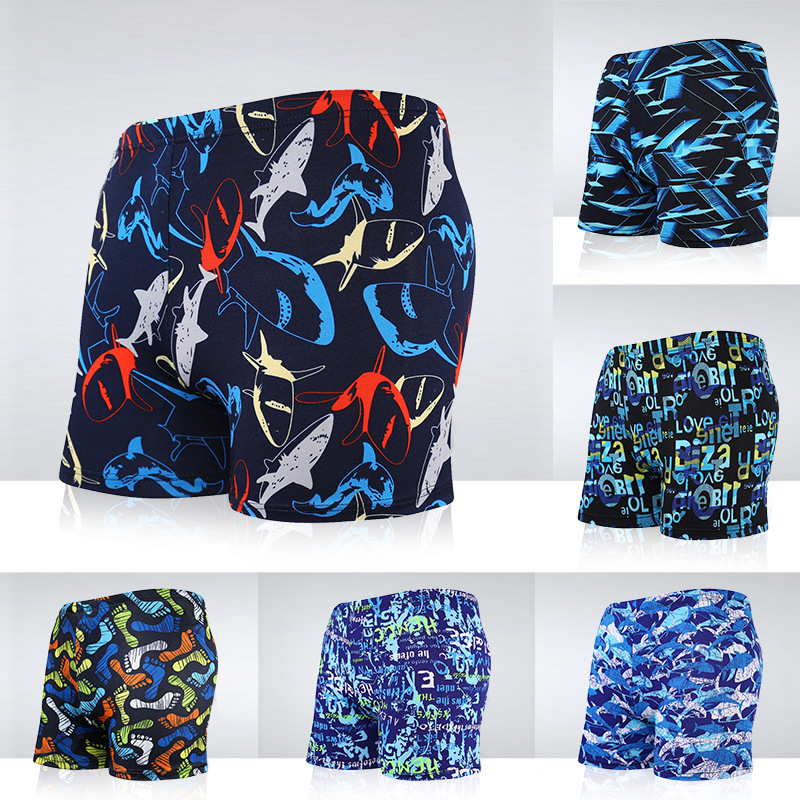 Picture of Explosions swimming trunks adult men's plus size anti-embarrassment boxer men's printing beach hot spring swimming trunks factory wholesale