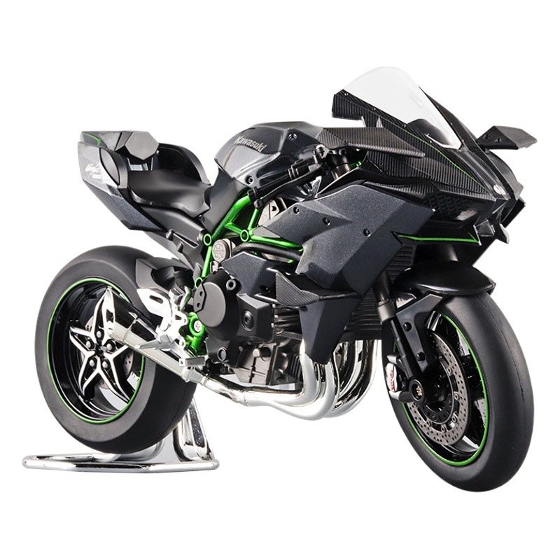 Hua Yi 1:12 Kawasaki Motorcycle Model Dukadi Alloy Motorcycle Model Children Sliding with Sound and Light