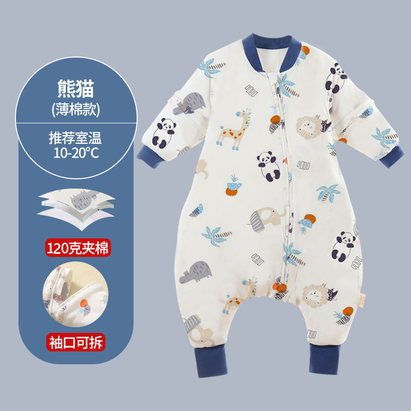 Picture of Spring and Autumn Thin Children's Sleeping Bag Constant Temperature Infant and Toddler Class a Split Leg Sleeping Bag Cartoon Pure Cotton Baby Sleeping Bag with Detachable Sleeves
