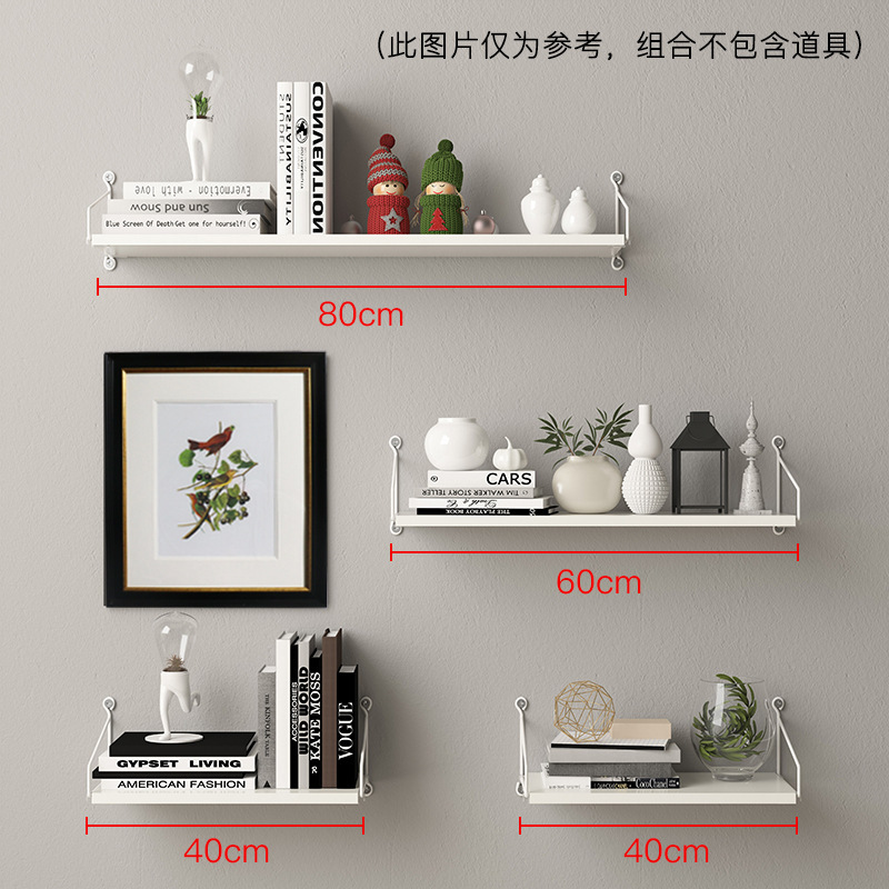 Picture of Punch-free Wall Storage Rack Bedside Projector Laminated Board Wall Hanging Board Living Room Wall Hanging Board