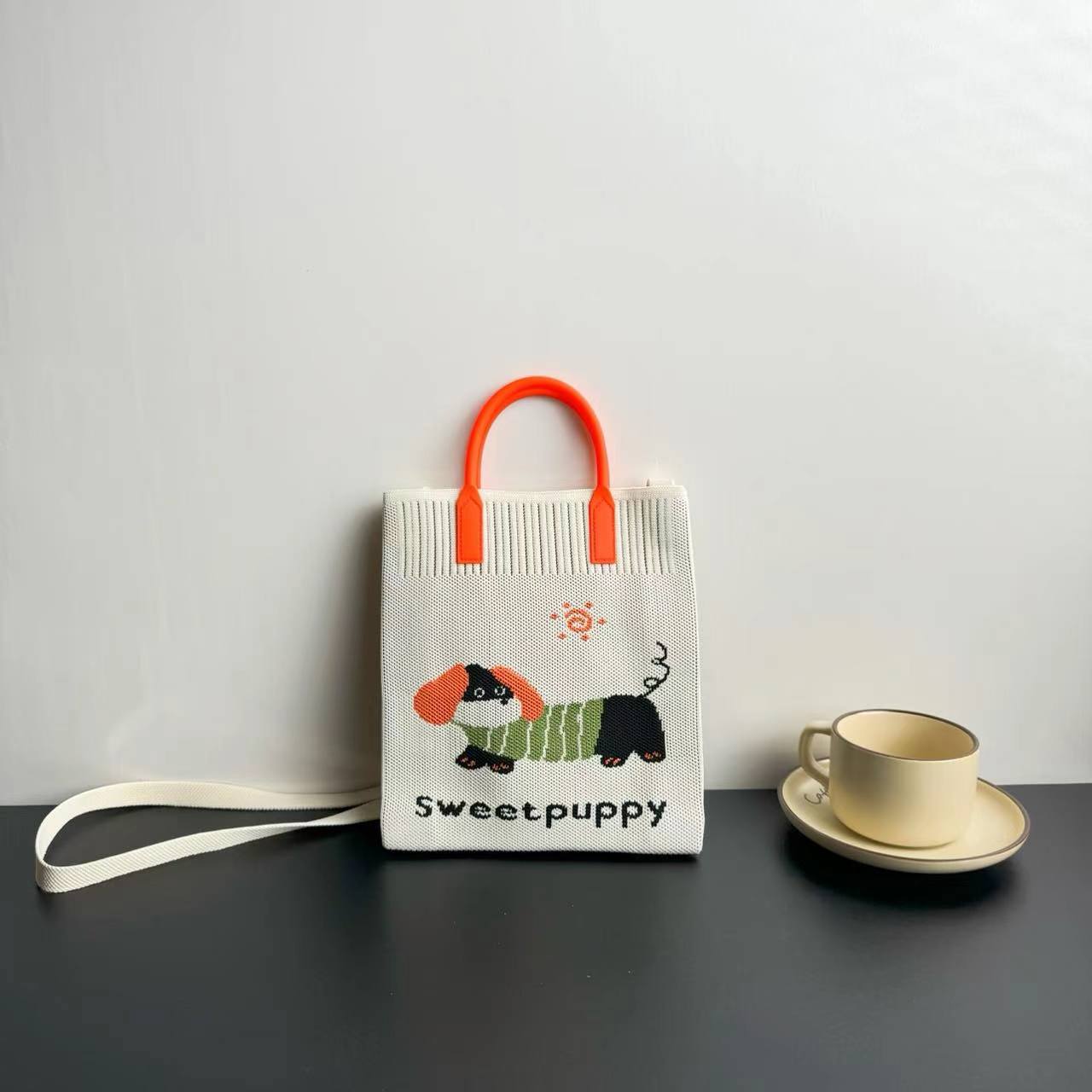Picture of New Large Capacity Knitted Bag Advanced Sense Ins Mobile Phone Bag Niche Shoulder Crossbody Bag Cartoon Fashion Handbag