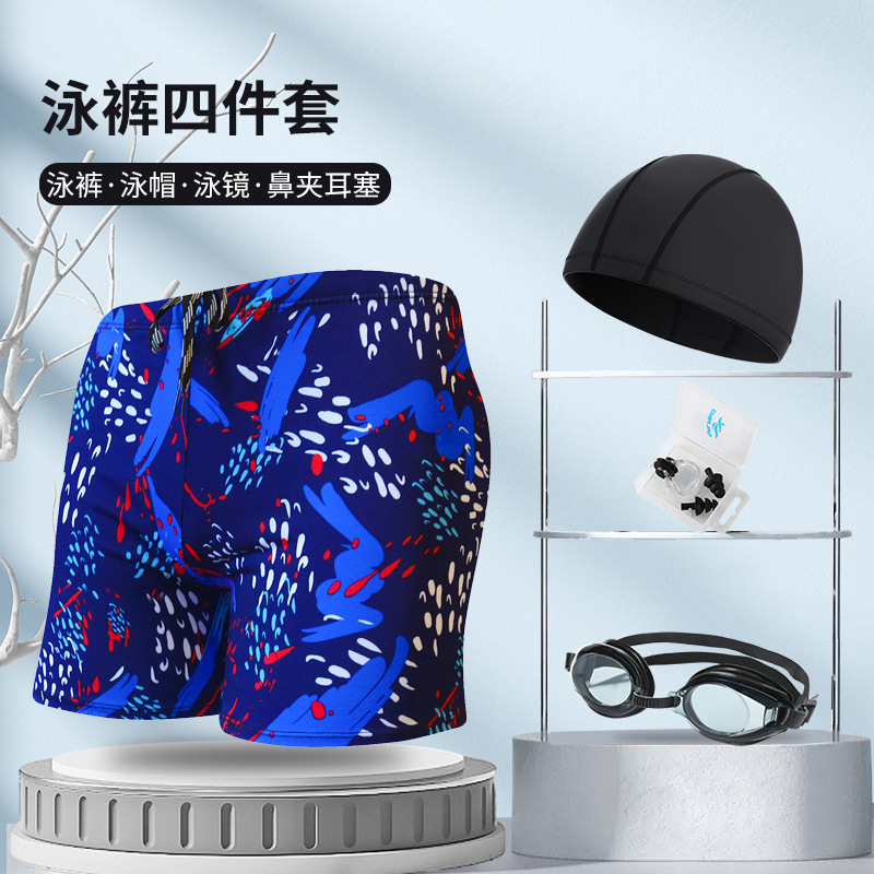 Picture of Explosions swimming trunks adult men's plus size anti-embarrassment boxer men's printing beach hot spring swimming trunks factory wholesale