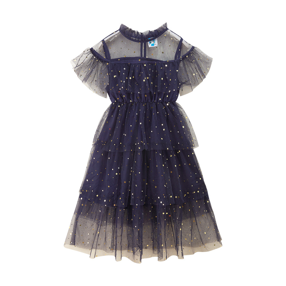 Picture of Aliexpress Amazon Popular Sequin Skirt Cross-Border Children's Clothing Star Mesh Princess Skirt Big Children's Dress 360g