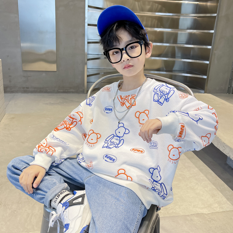 Picture of Boys' Autumn Wear Sweat 2025 New Style Mid-Large Children's Western Style Spring and Autumn Boys Trendy Brand Children's Top Korean Style Trendy