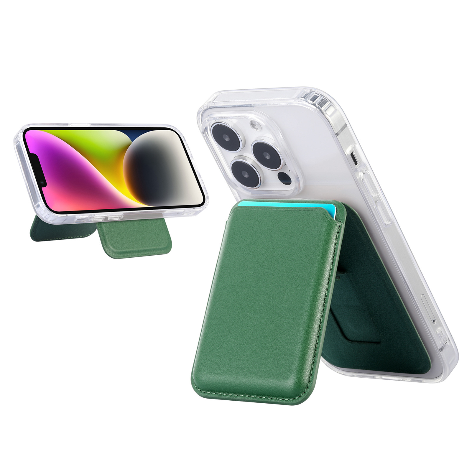 Picture of Suitable for Iphone16 Strong Magnetic Magsafe Card Holder Official Color Number Multi-Functional Bracket Storage Wallet Holder