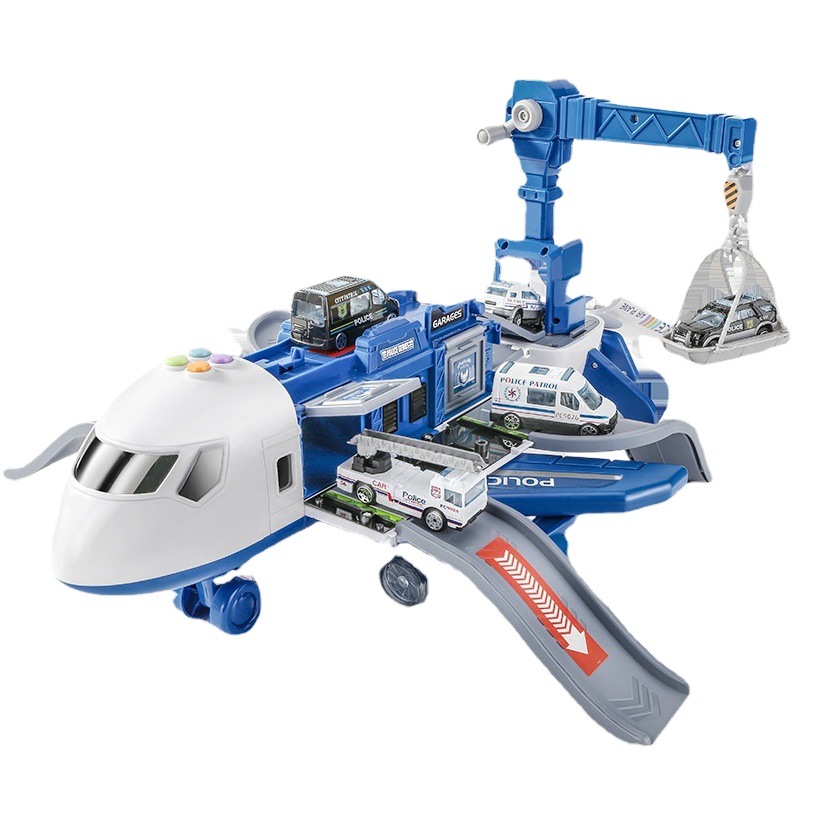 Cross-border explosions children's aircraft toy boy educational rail car large fire engineering alloy baby car