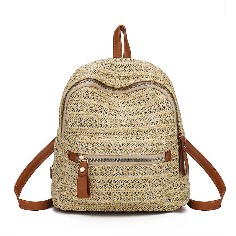 Manhe 2024 New Korean Style Fashion Straw Backpack Linen Woven Popular Travel Backpack Wholesale