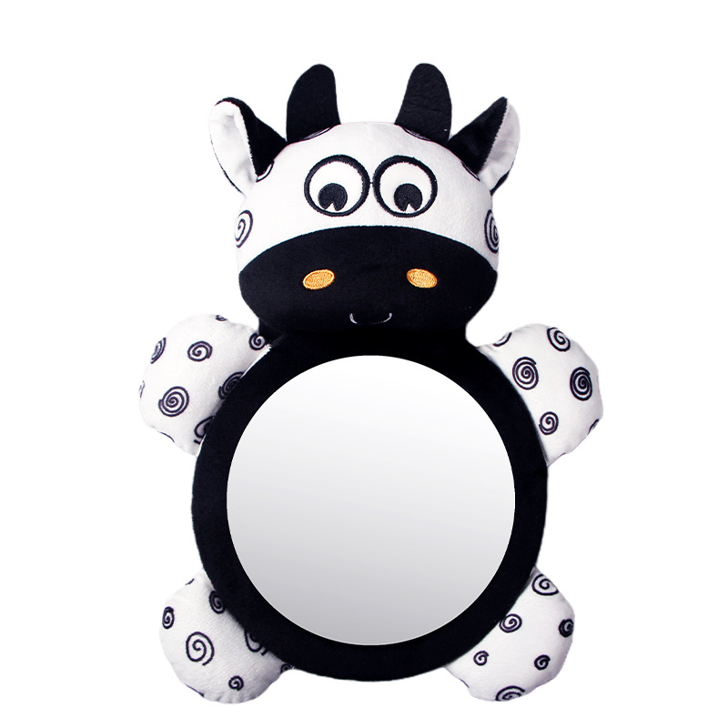 Picture of New black and white cattle car hanging toys children's observation ha ha mirror baby car rearview mirror toys spot wholesale
