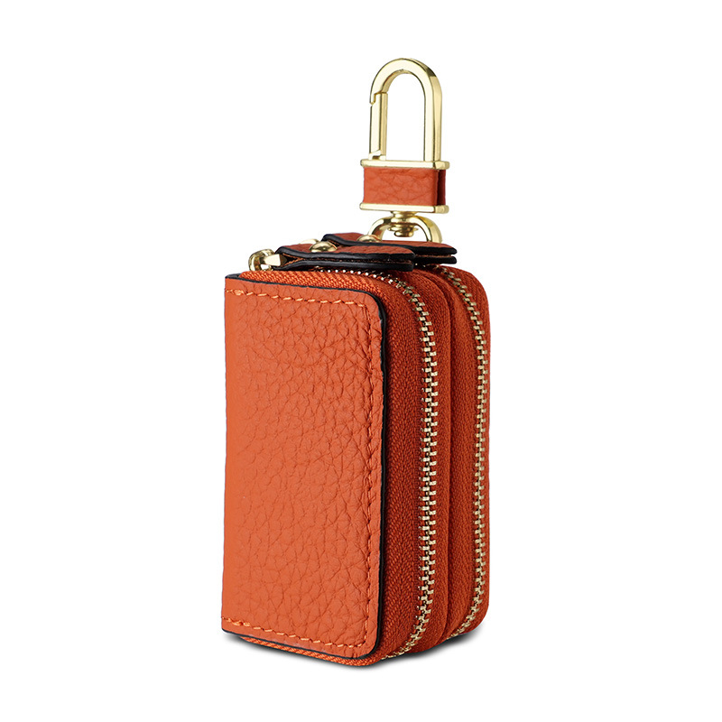 Picture of New double-layer key bag leather car key cover men's and women's first layer cowhide key bag copper hardware key chain