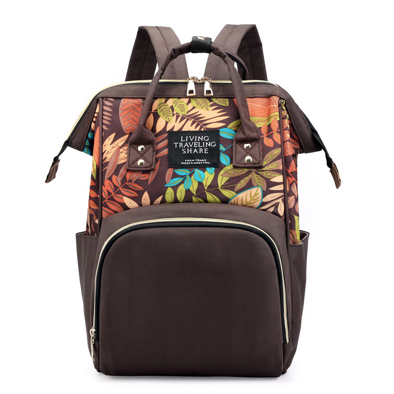 Picture of Manufacturer Wholesale Printed Backpack Mommy Bag Multifunctional Large Capacity Outing Mother and Baby Backpack Bottle Bag Portable Hook