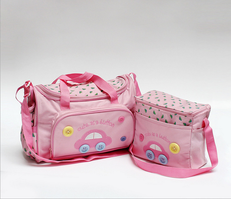 Picture of Factory wholesale fashion multi-functional Mummy bag four-piece Oxford fabric cartoon car diagonal mother bag wholesale