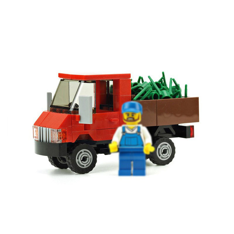 Picture of MOC Block Compatible Lego Small Particle Puzzle Block Toy 14908 Mini Red Truck