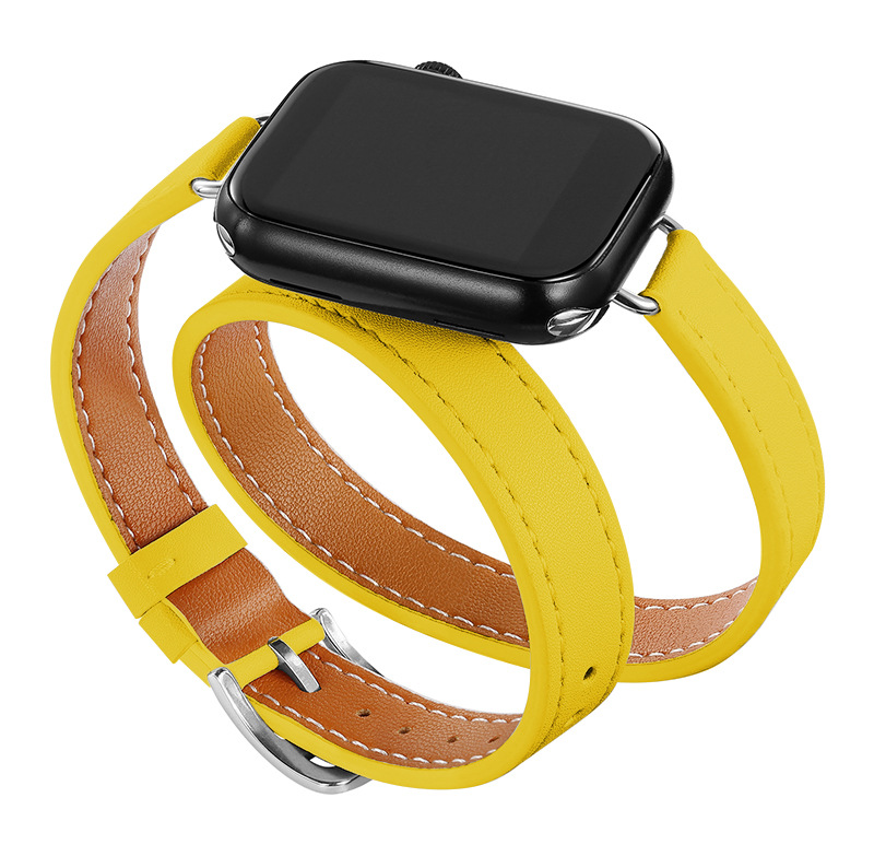Picture of Suitable for Apple Watch Band Apple watch9/8/7/6/4 Slim-Fit Double-Circle Slim Waist Apple Leather Watch Band