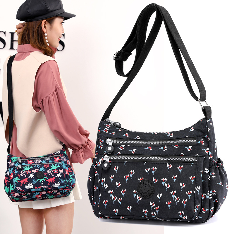 Cross-Border Casual Simple Nylon Bag Women's Trendy Versatile Large Capacity Lightweight Crossbody Bag Travel Wear-Resistant Crossbody Bag