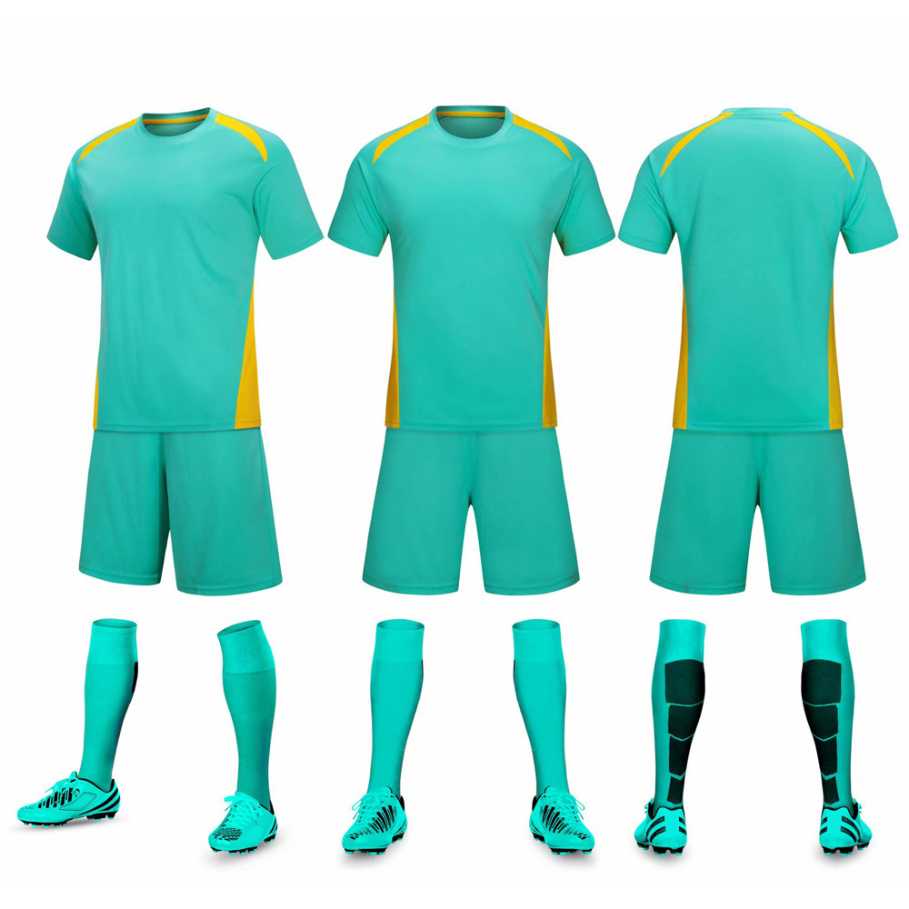 Picture of Wholesale football suit set adult children light board Football suit breathable sweat-absorbent printing number training match ball suit spot