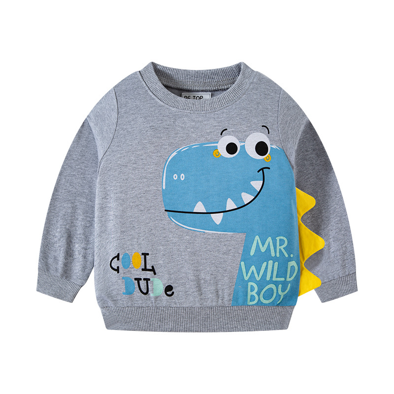Picture of Children's Clothing Spring and Autumn new children's cartoon Three-dimensional dinosaur sweater baby sweater boy's coat a generation of hair