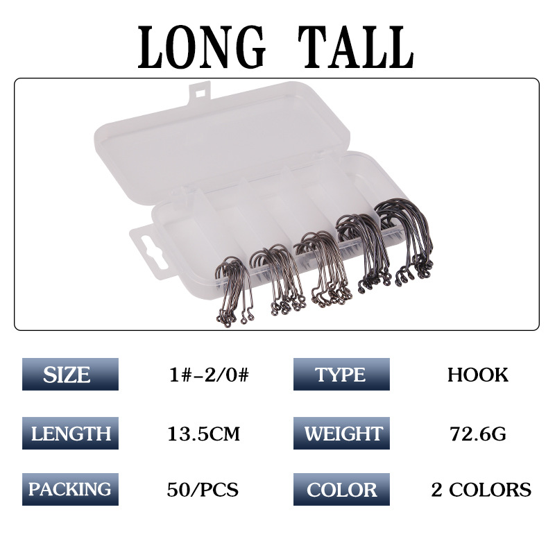 Picture of Luya bait wide belly crank hook Soft Bait hook box 51 pieces crank hook box fishing gear accessories