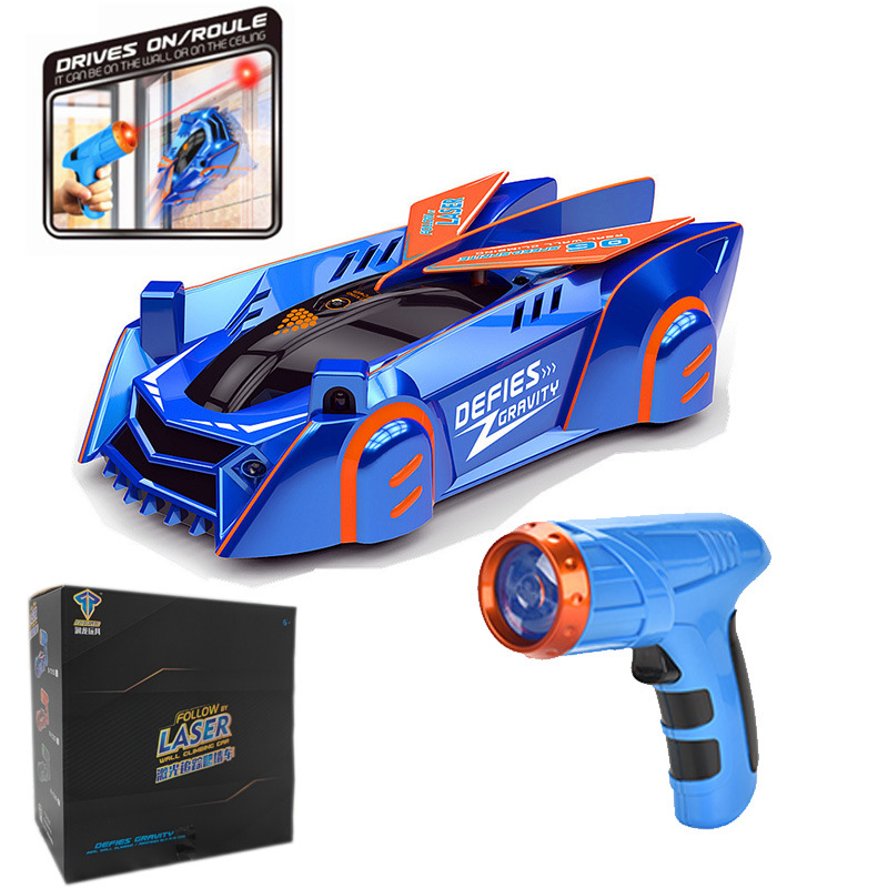 Picture of Children's Light Chasing Wall Climbing Car Remote Control Car Laser Wall Suction Infrared Wall Stunt Programming Racing Boy Toy