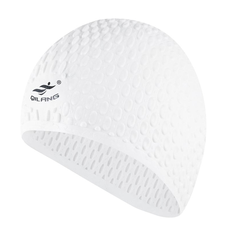 Picture of Vernon adult swimming cap silicone waterproof men's and women's water drop cap custom logo high elastic long hair ear protection large swimming cap