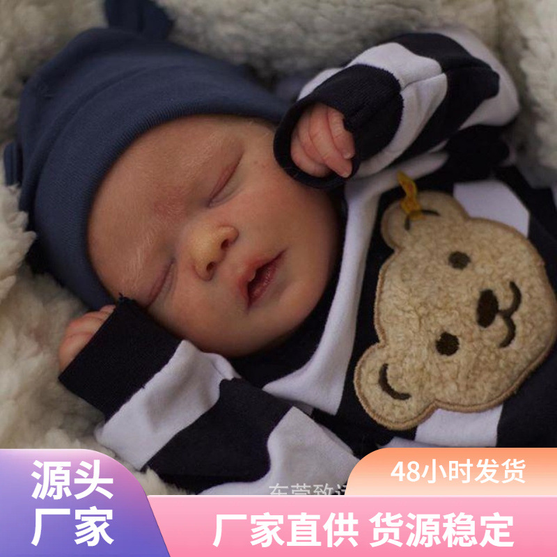 In-Stock 18inch Reborn Doll Soft Handmade Vinyl Baby Darren Hand-Painted Toy Doll