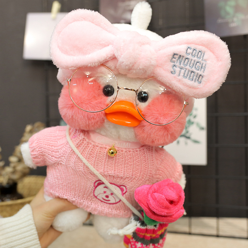 Picture of White ins Cyber Celebrity Hyaluronic Acid Duck Little Yellow Duck Plush Toy Hand Warming Pillow Doll Birthday Gift