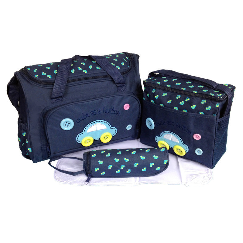 Picture of Factory wholesale fashion multi-functional Mummy bag four-piece Oxford fabric cartoon car diagonal mother bag wholesale