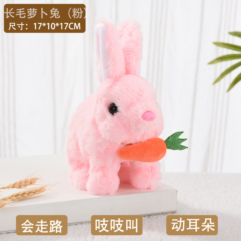 Picture of Plush Electric White Rabbit Simulation Pet Can Walk, Call, Move Mouth, Shake Ears Angora Rabbit Pet Toy