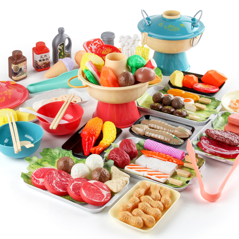 Picture of Children's Play House kitchen toys hot pot skewers barbecue suit small hot pot skewers ingredients kitchenware color box
