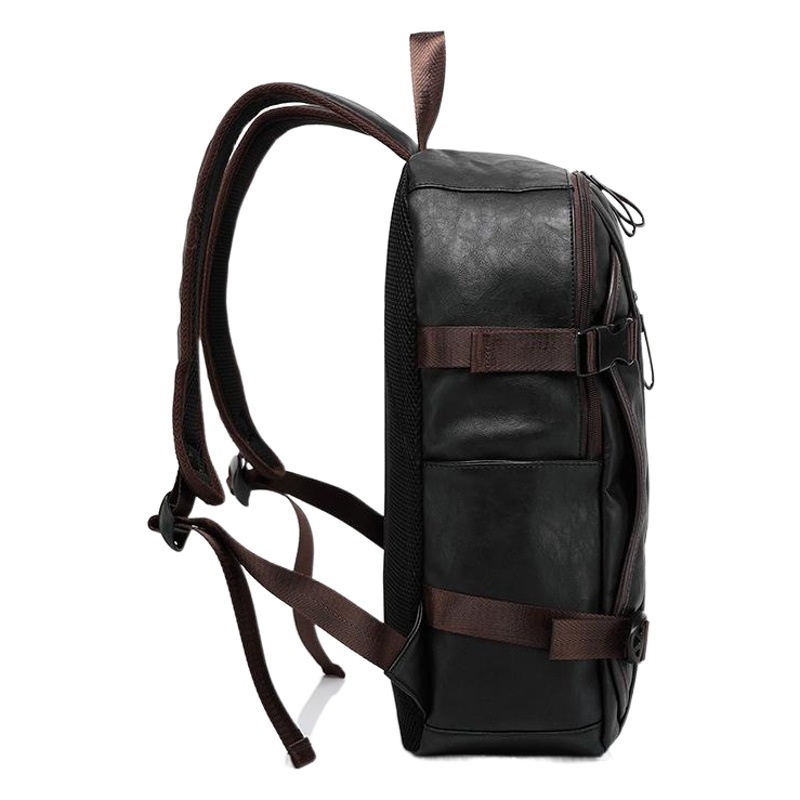 New Korean Men's Backpack Fashion Style Leather Middle School Student Schoolbag Men's Bag Factory Outlet