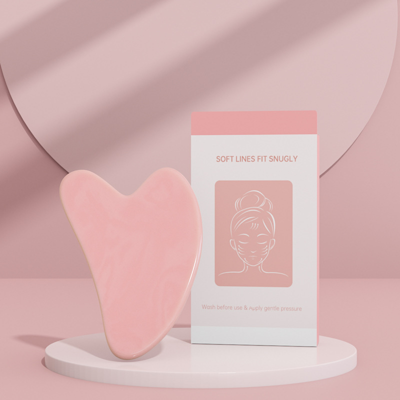 Picture of Cross-Border Rose Quartz Double-Headed Roller Facial Massager Non-Jade Facial Lifting Beauty Scraping Board Eye Pulling Stick