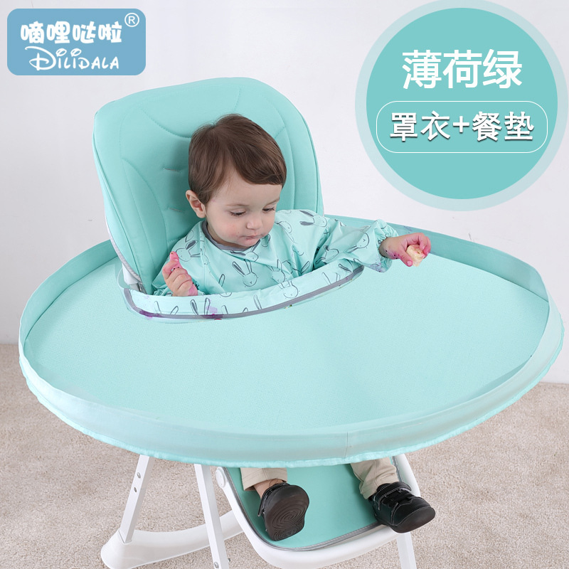 Picture of Blw Independent Feeding Baby Food Supplement Tableware Anti-Dirty Artifact Baby Dining Table and Chair Pad Feeding Bib Tray