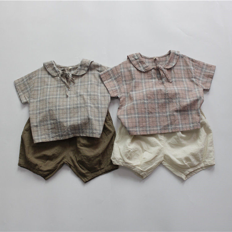 Picture of New Summer Children's Shorts Class A Boys' Casual Pants Korean-style Solid Color Linen Loose Girls' Pants All-match