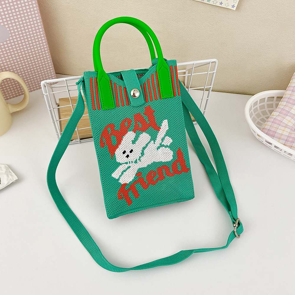 Picture of Shoulder Crossbody Mobile Phone Bag Cute Knitted Hand Bag Cartoon Large Capacity All-match Coin Purse Handbag Wholesale