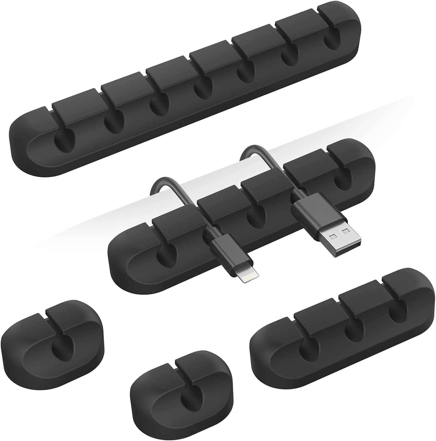 Picture of New desktop charging data cable holder multi-port creative storage wire silicone cable organizer hub