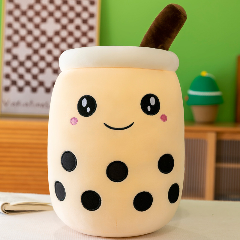 Picture of Simulation fruit milk tea cup pillow plush toy large bubble tea Doll Doll Gift cross-border foreign trade