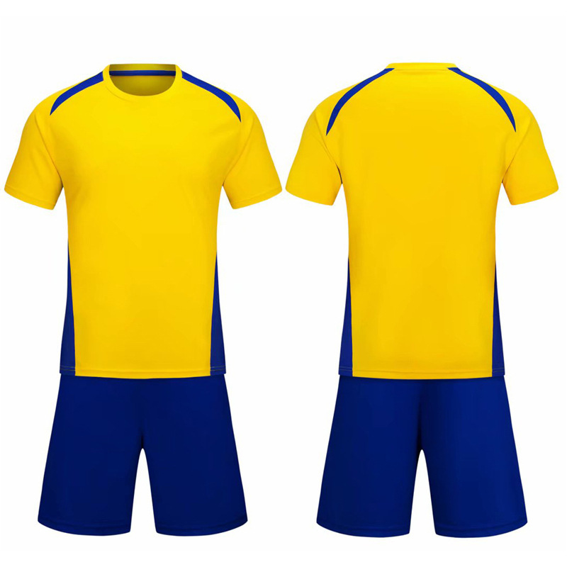 Picture of Wholesale football suit set adult children light board Football suit breathable sweat-absorbent printing number training match ball suit spot