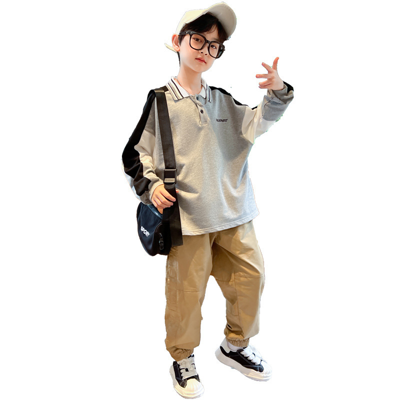 Picture of Children's Wear Boy's POLO Collar Sweat Spring and Autumn 2022 New Thin Children's Top Embroidered Long Sleeve Handsome Fashionable