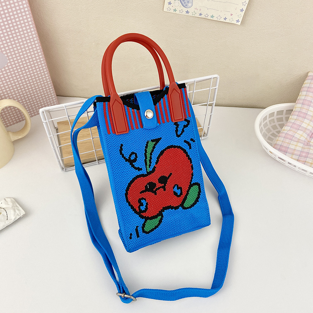 Picture of Shoulder Crossbody Mobile Phone Bag Cute Knitted Hand Bag Cartoon Large Capacity All-match Coin Purse Handbag Wholesale
