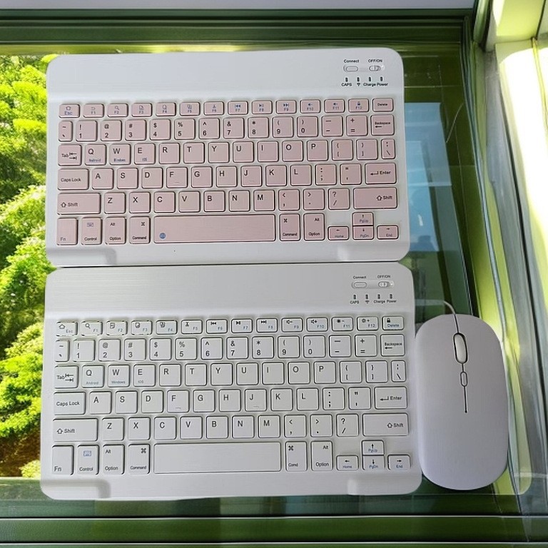 2025 new cute external keyboard long Bluetooth wireless keyboard tablet mouse suit rechargeable mobile phone