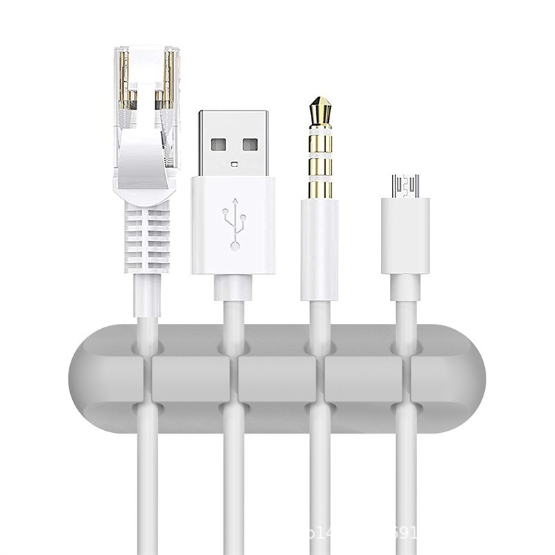 Picture of New desktop charging data cable holder multi-port creative storage wire silicone cable organizer hub