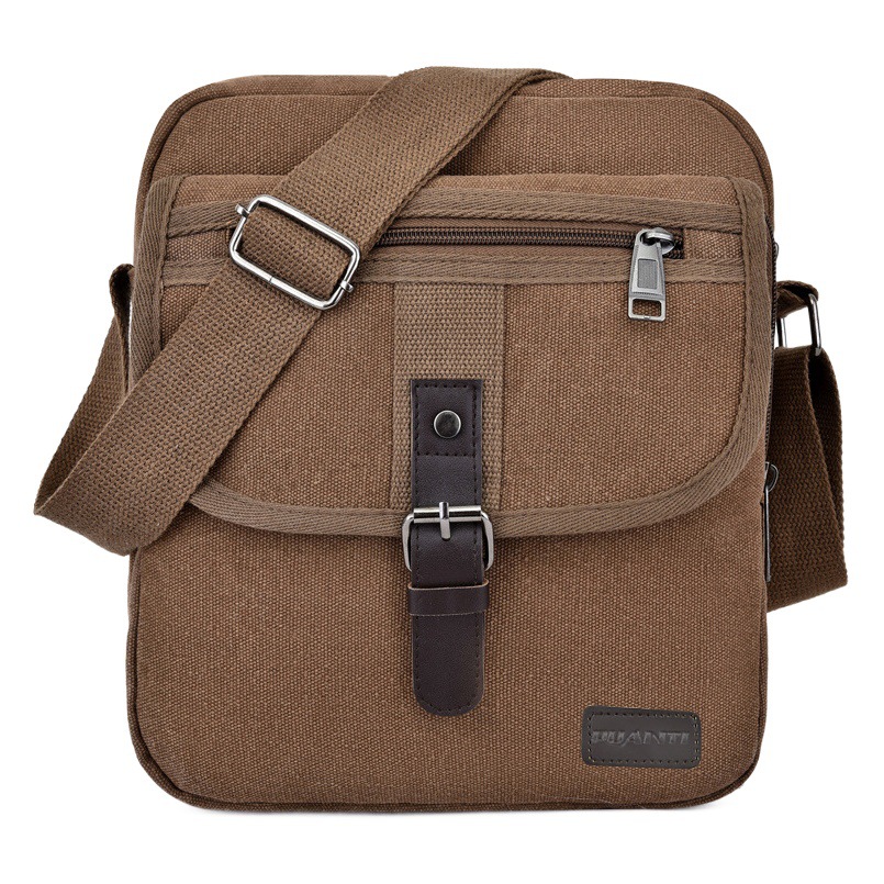 Cross-border New Canvas Bag Men's Shoulder Bag Fashion Casual Canvas Bag Men's Crossbody Backpack Shoulder Bag