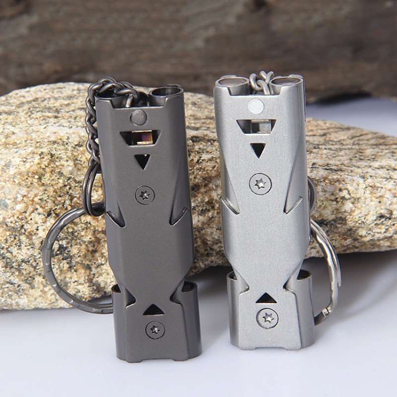 Picture of Stainless steel whistle outdoor survival whistle high frequency whistle earthquake life whistle high score shell sound whistle in stock