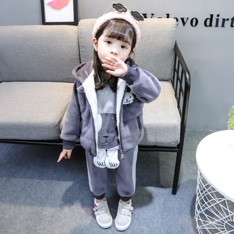 Picture of Children's Clothing Baby Girl's Clothes Autumn and Winter Western Style 2022 New Winter Clothing Women's Children's Clothing Plus Velvet Thickened Winter Three-piece Set