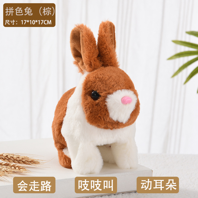 Picture of Plush Electric White Rabbit Simulation Pet Can Walk, Call, Move Mouth, Shake Ears Angora Rabbit Pet Toy