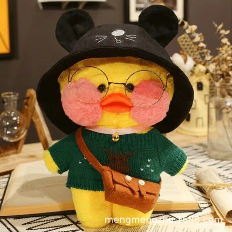 Picture of White ins Cyber Celebrity Hyaluronic Acid Duck Little Yellow Duck Plush Toy Hand Warming Pillow Doll Birthday Gift