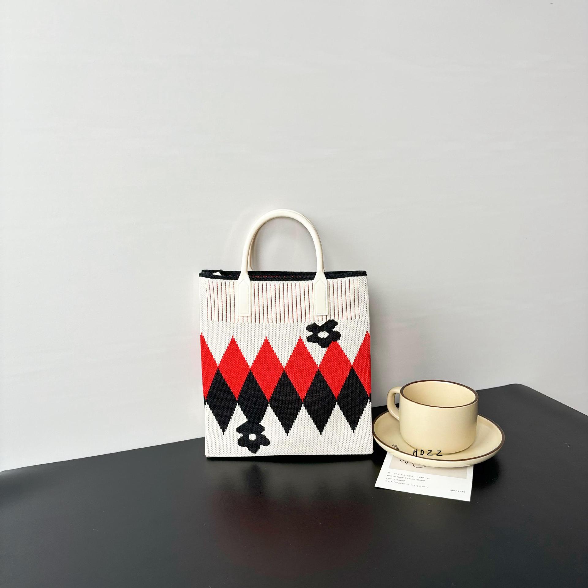 Picture of New Large Capacity Knitted Bag Advanced Sense Ins Mobile Phone Bag Niche Shoulder Crossbody Bag Cartoon Fashion Handbag