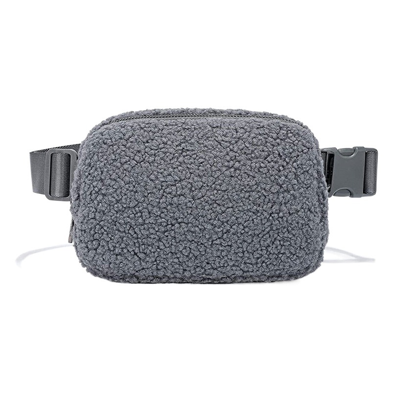 Lulu Same Winter Lamb Fleece Waist Bag Sports Chest Bag Crossbody Bag Outdoor Sports Bag Unisex Joker