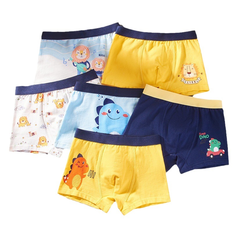 One piece children's underwear boys' fine shuttle cotton boxers baby middle and big children's boxer shorts do not clip the butt