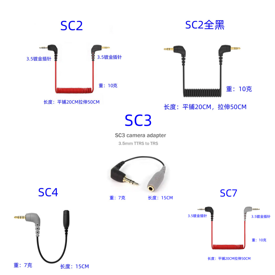 For Rhode wireless go second generation microphone SC7 mobile phone microphone SLR camera RODE adapter